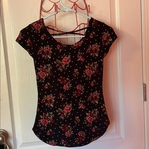 Black and rose fit top